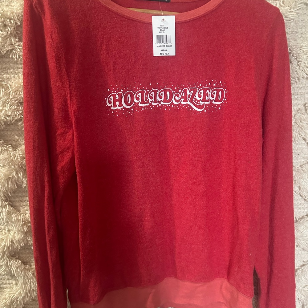 Red Holiday Sweater HOLIDAZED WILDFOX